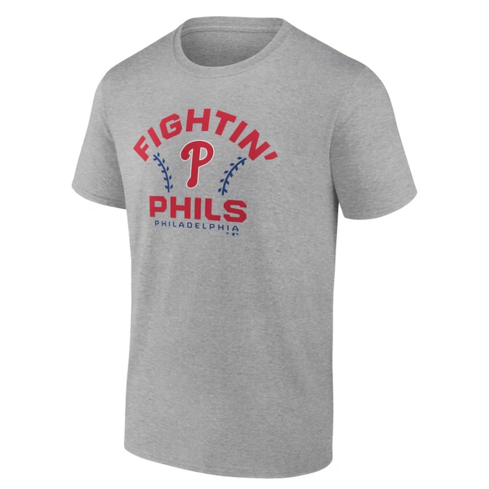 Fanatics Philadelphia Phillies Team Go For Two T-Shirt - Gray. Size L NWT